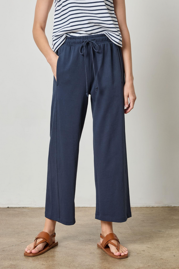 Gray Seamed Wide Leg Pant Pant