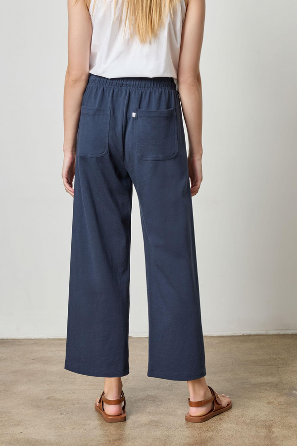 Gray Seamed Wide Leg Pant Pant