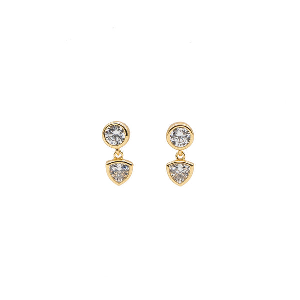 Tan Shiny Drop Studs Earring