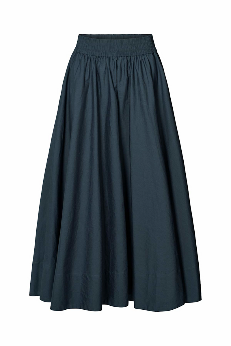 Dark Slate Gray Rita Poplin Full Skirt Midi Skirt