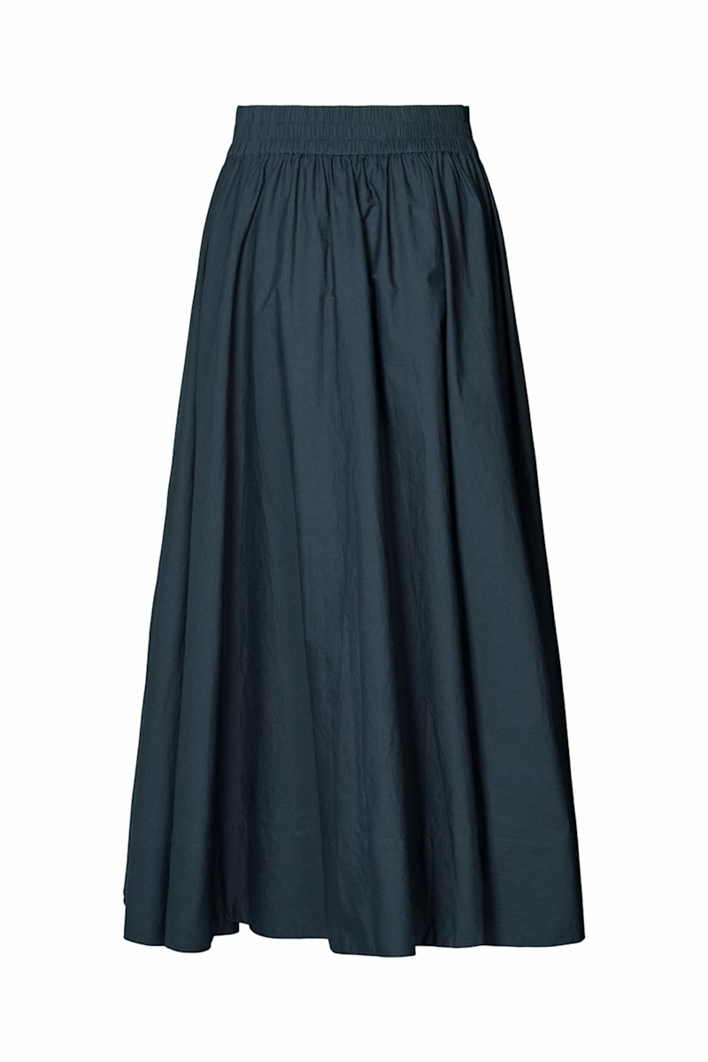 Dark Slate Gray Rita Poplin Full Skirt Midi Skirt