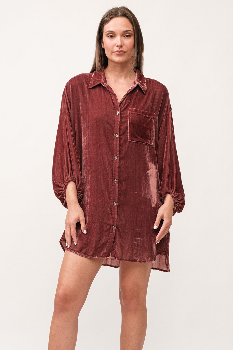 Misty Rose Leigh Collared Button Down Dress Mini Dress