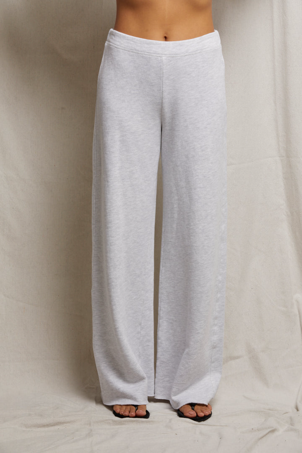 Gray Amber French Terry Wide Leg Pant Pant