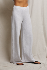 Gray Amber French Terry Wide Leg Pant Pant