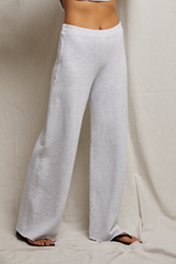 Gray Amber French Terry Wide Leg Pant Pant