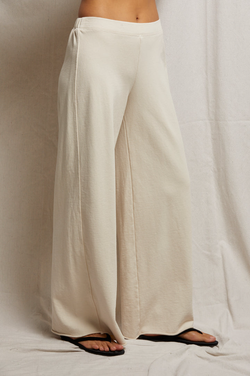 Gray Amber French Terry Wide Leg Pant Pant