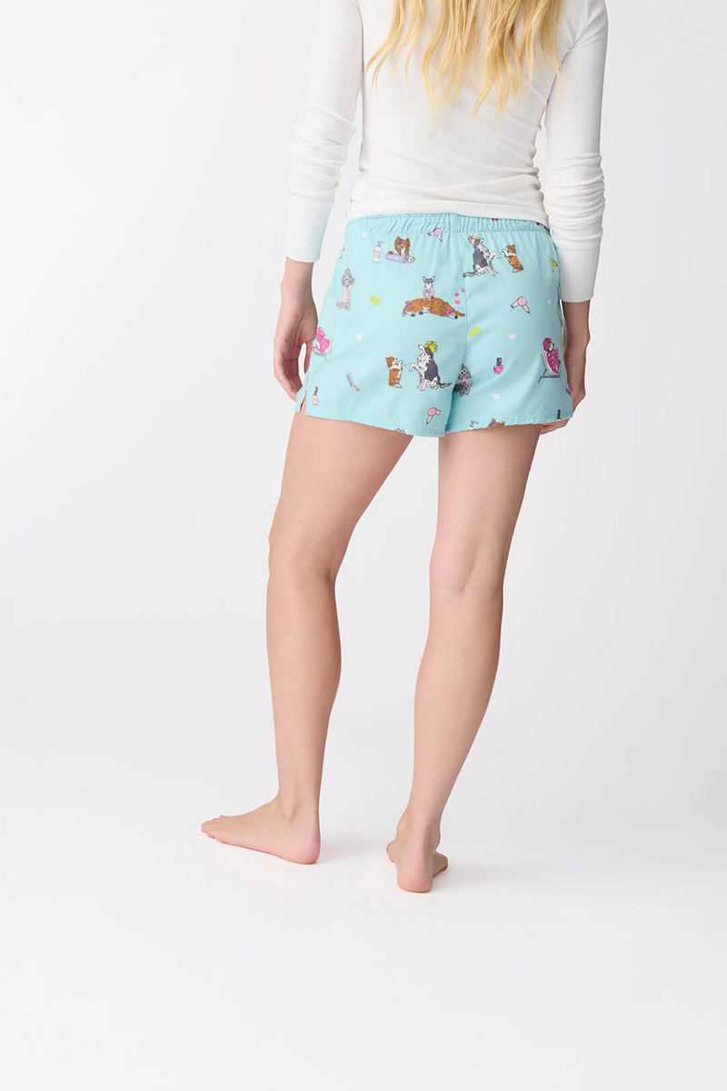 Lavender Spaw Day Flannel Short Pajama Shorts