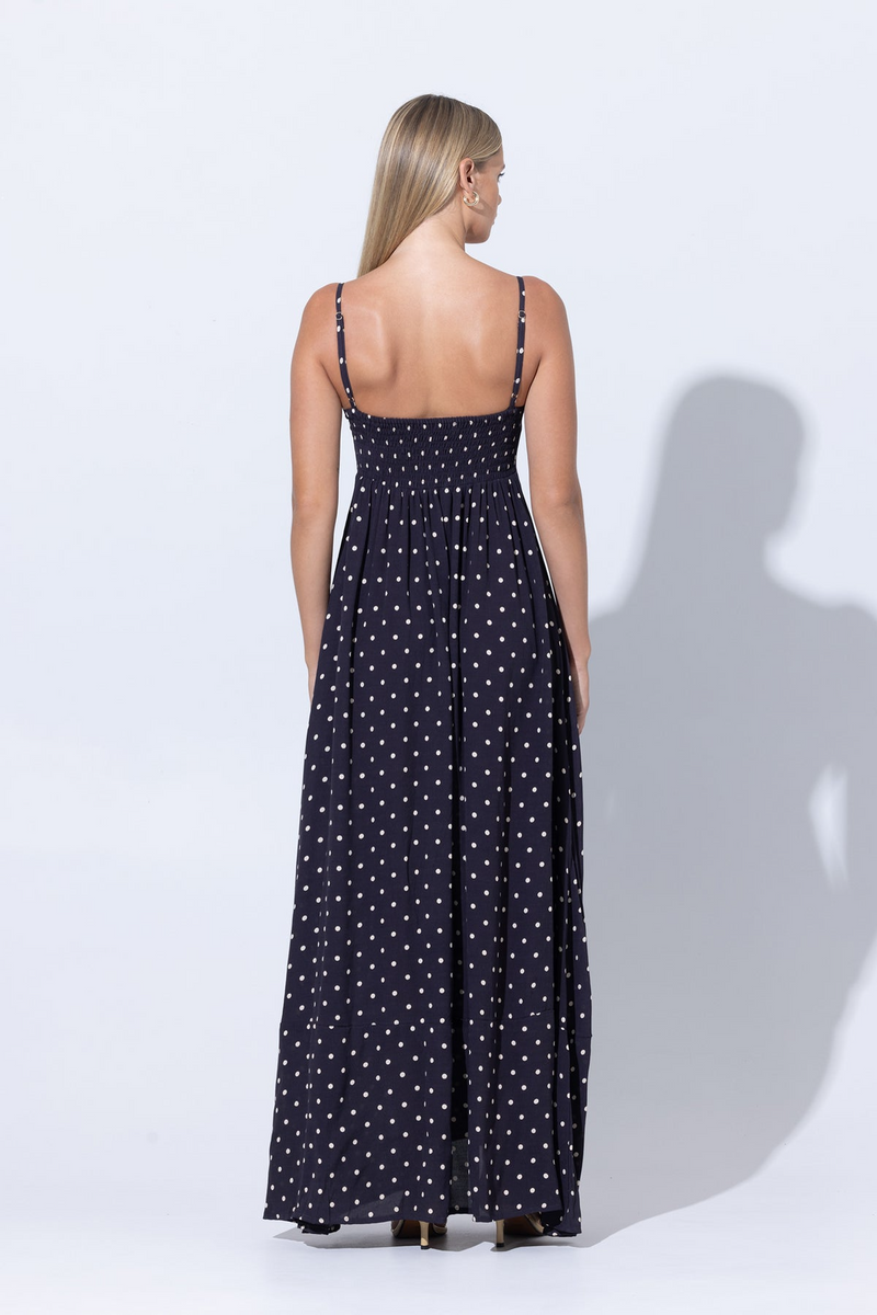 Light Gray Alison Maxi Dress in Spot Maxi Dress