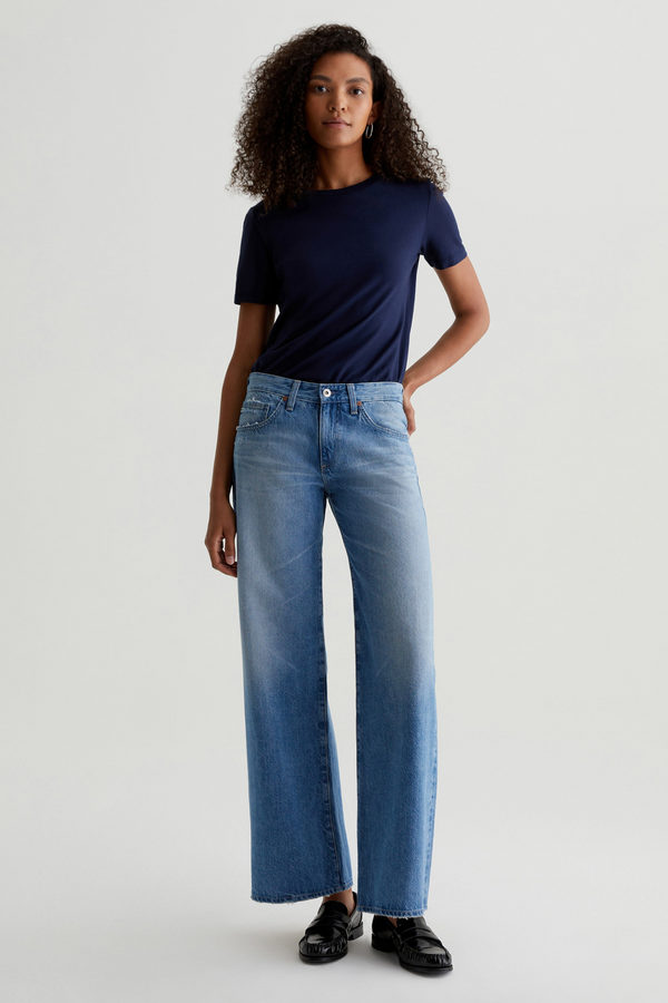 Light Gray Adria Low Rise Wide Leg | Stockholm Jeans