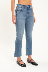 Dim Gray Shy Girl Crop Flare | Brooklyn Jeans