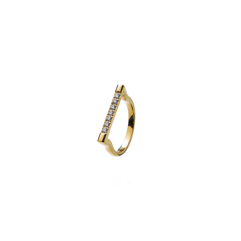 Dark Khaki Rectangle Diamond Ring Ring