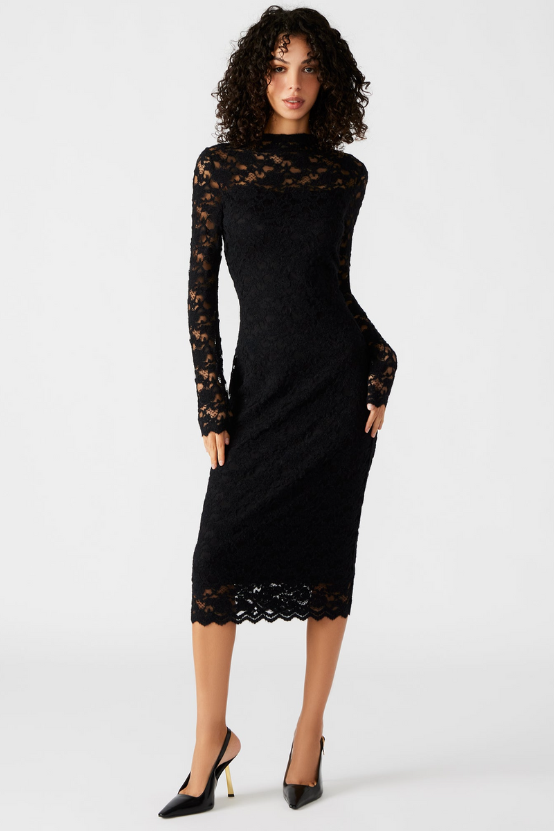 Black Vivienne Dress Midi Dress