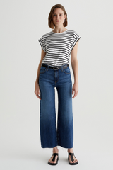 Light Gray Saige Wide Leg Crop | Plume Jeans