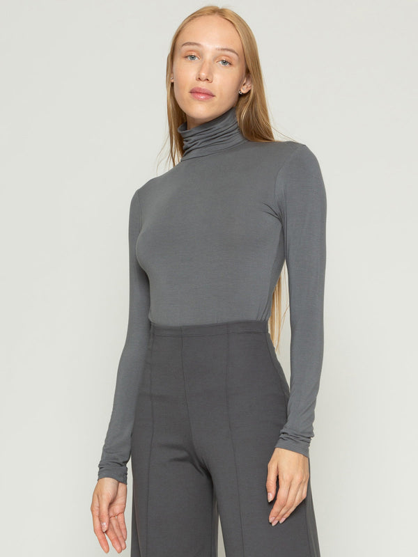 Dim Gray Ripley Turtleneck Top