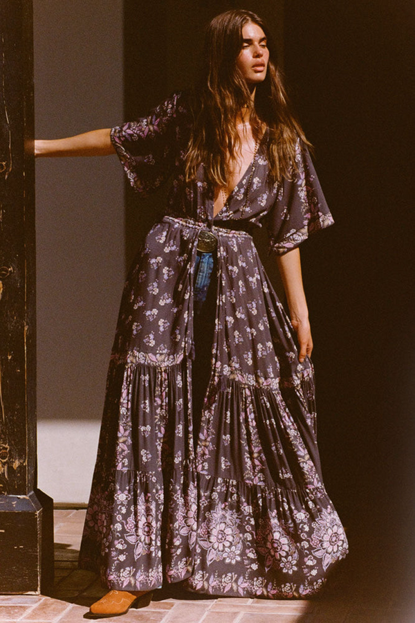 Dark Slate Gray Rebel Spirit Gown in Hyacinth Maxi Dress