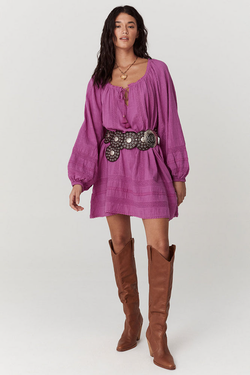 Light Gray Serendipity Lace Tunic Dress in Orchid Dress