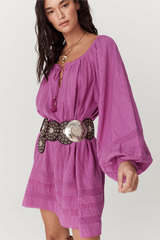 Maroon Serendipity Lace Tunic Dress in Orchid Dress