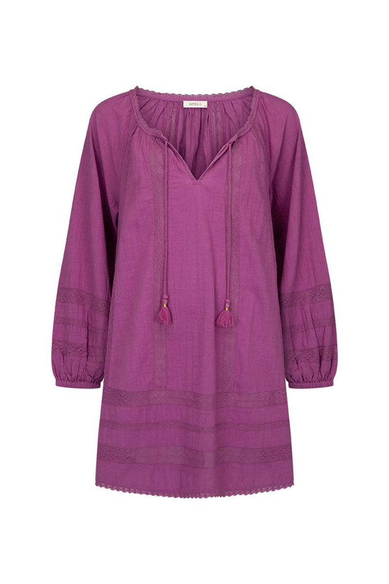 Maroon Serendipity Lace Tunic Dress in Orchid Dress