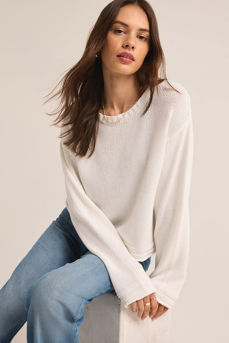 Light Gray Emerson Cropped Sweater Sweater