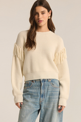 Light Gray On The Fringe Sweater Sweater