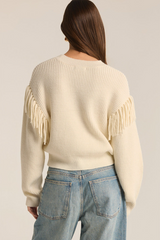 Light Gray On The Fringe Sweater Sweater