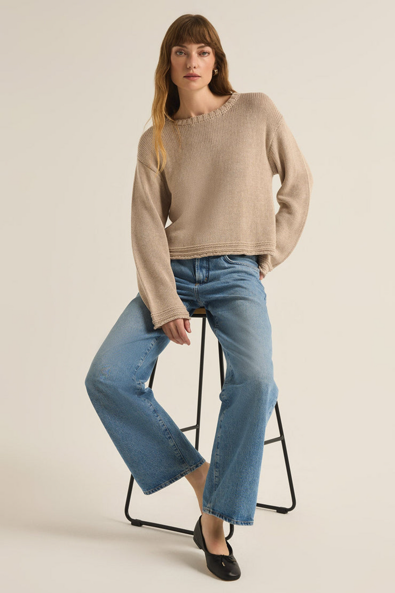 Light Gray Emerson Cropped Sweater Sweater