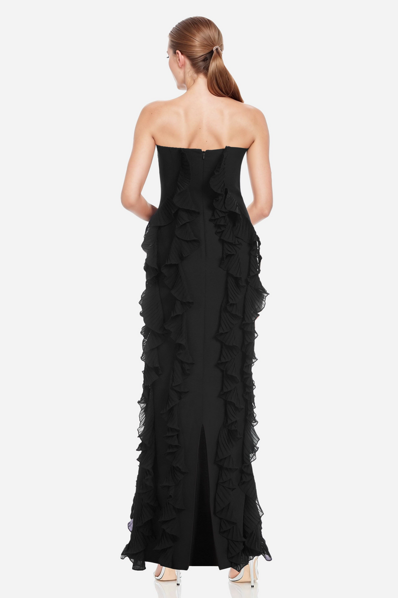 Black The Khefri | Strapless Chiffon Gown GOWN