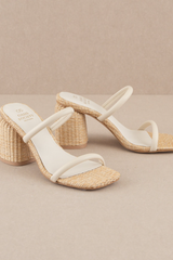 Gray Margaret Rattan Heels Heel