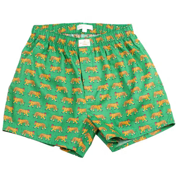 Medium Sea Green Men's St. Nick Tiger Boxers Boxers