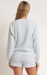 Light Gray Saldana Reverse Fleece Top Shirts & Tops