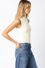 Beige Sanford Sleeveless Top Top