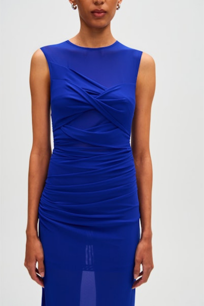 Midnight Blue Zoey Mesh Midi Dress Midi Dress