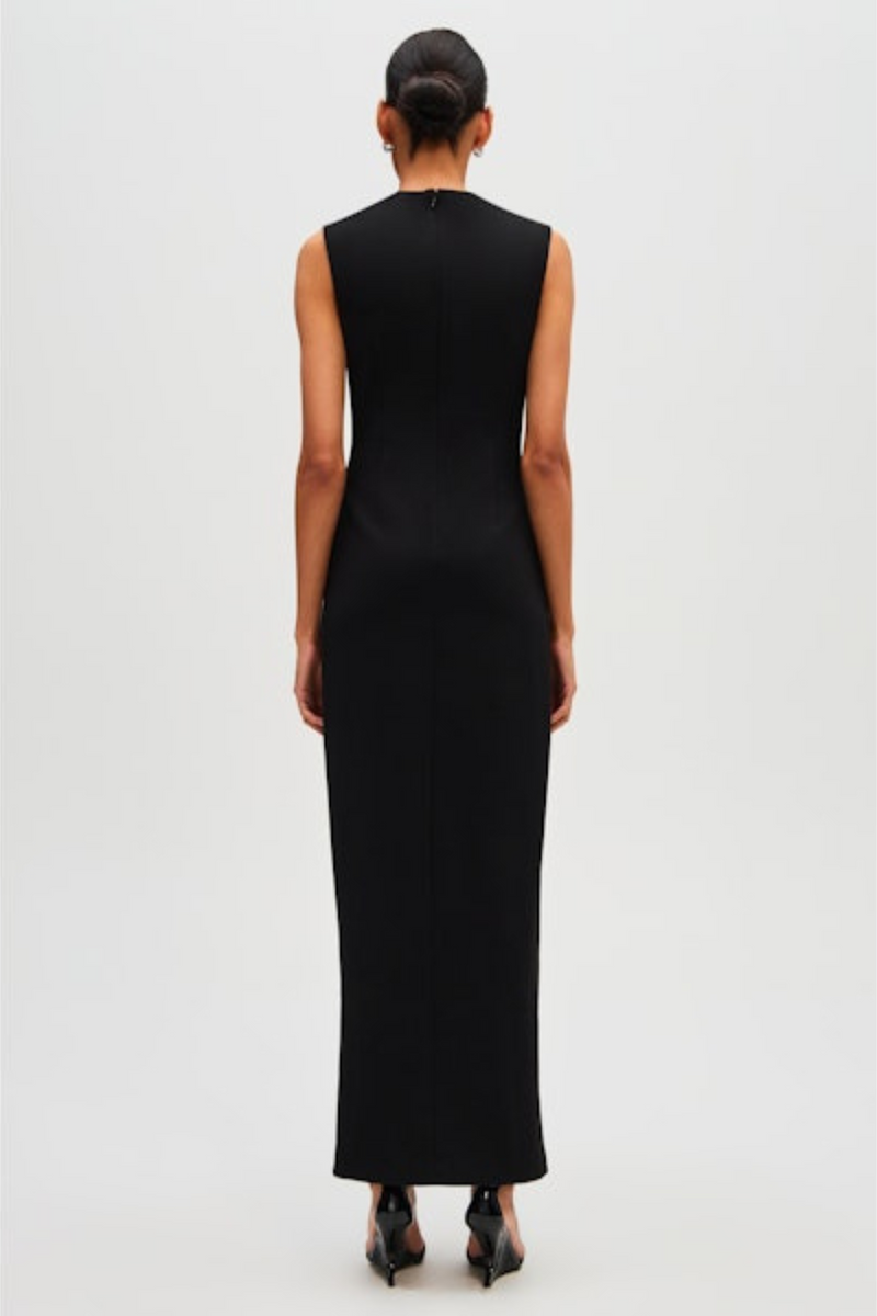 Black Darla Crepe Gown Formal Dress