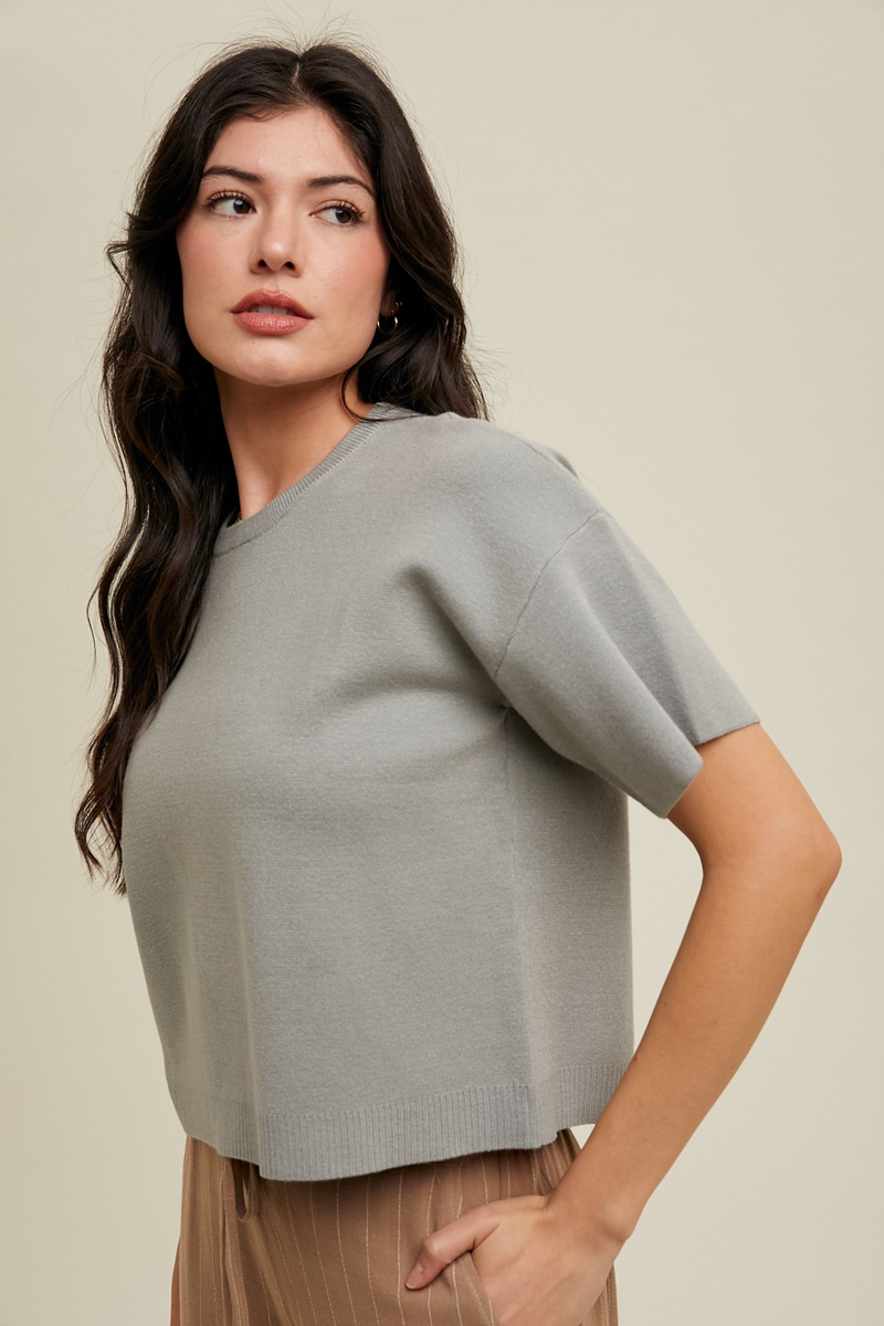 Gray Poplar Sweater Top top