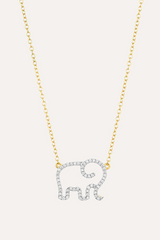 White Smoke Elephant Mom Pendant Necklace Necklace