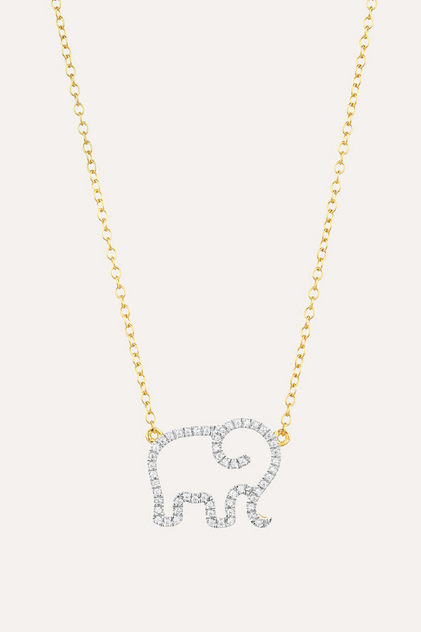 White Smoke Elephant Mom Pendant Necklace Necklace