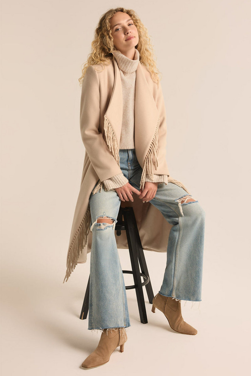 Light Gray Alchemist Fringe Coat Coat