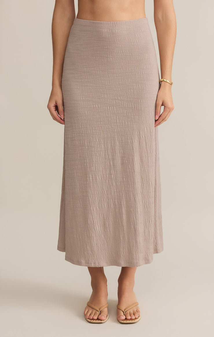 Gray Delavine Textured Midi Skirt Midi Skirt