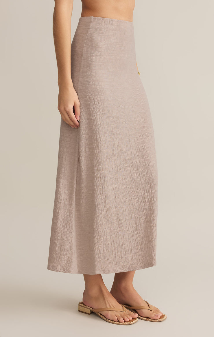 Gray Delavine Textured Midi Skirt Midi Skirt