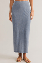 Light Gray Gail Jersey Denim Midi Skirt Midi Dress