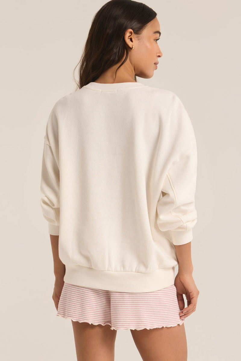 Light Gray Oversized Weekends Sweatshirt Sweatshirt