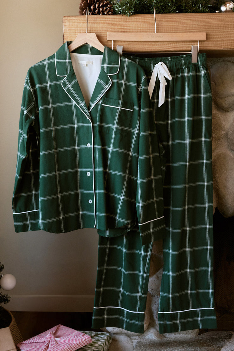 Black Dreamer Plaid Flannel Set Pajamas