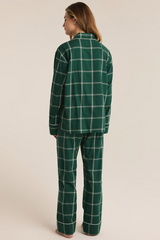 Light Gray Dreamer Plaid Flannel Set Pajamas