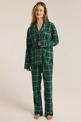 Light Gray Dreamer Plaid Flannel Set Pajamas