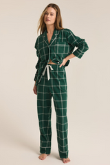 Light Gray Dreamer Plaid Flannel Set Pajamas