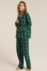 Light Gray Dreamer Plaid Flannel Set Pajamas