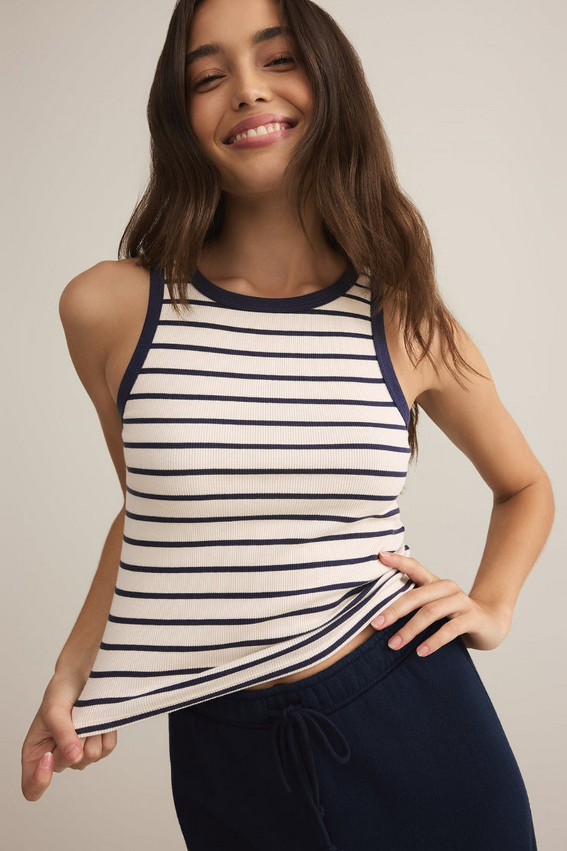 Light Gray Hadley Striped Tank Tank Top