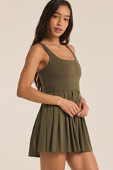 Dark Olive Green Hot Shot Dress Mini Dress