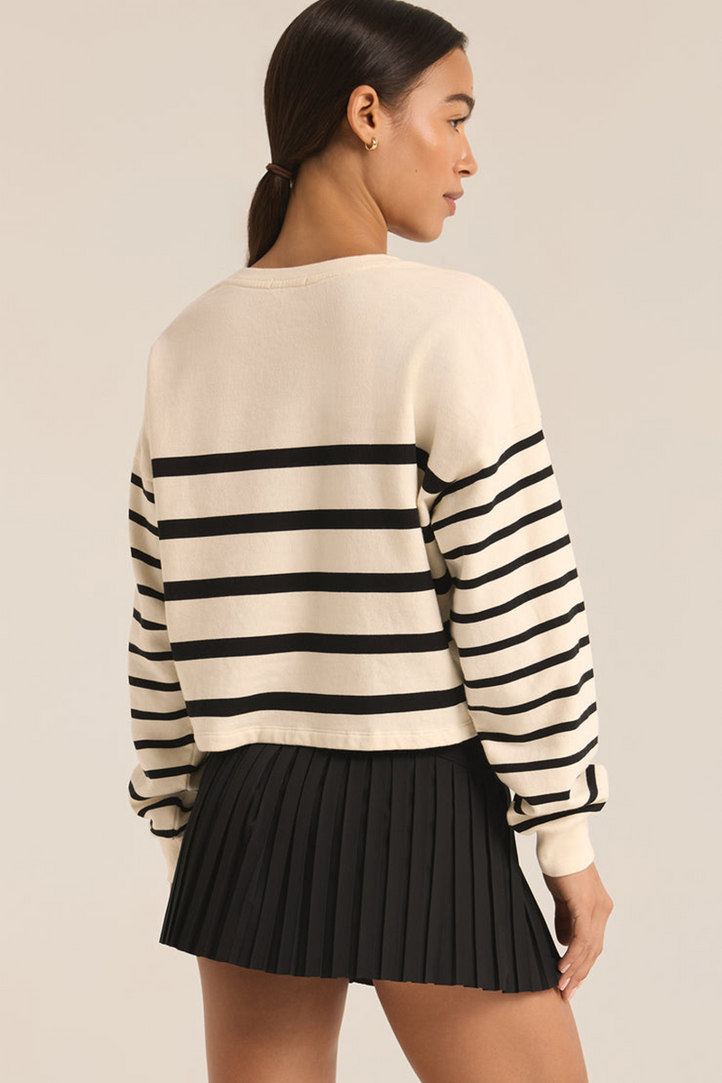 Light Gray Line Up Stripe Sweater Sweater