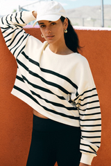 Black Line Up Stripe Sweater Sweater